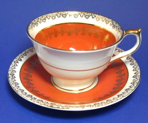 Aynsley Persimmon Tea Cup and Saucer