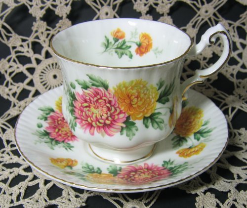 Vintage Paragon Tea Cup and Saucer Chrysanthemums