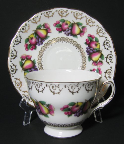 Colclough Fanciful Fruits Tea Cup and Saucer