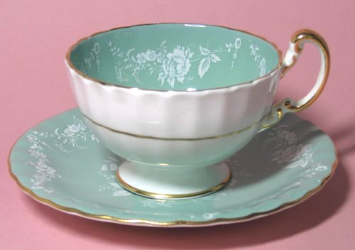 Vintage Aynsley Jade Green Teacup