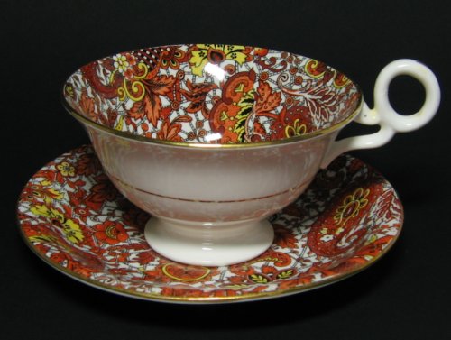 Radfords Chintz Tea Cup Persimmon Paisley