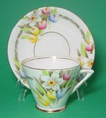 Phoenix Art Deco Flowers Teacup and Saucer