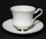 Paragon White Teacup with Silver Trim