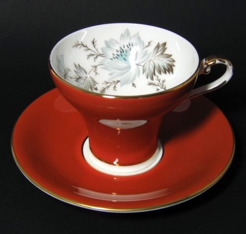 Aynsley Tea Cup and Saucer Persimmon