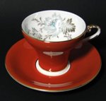 Aynsley Persimmon Burnt Orange Corset Teacup