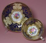 Crown Staffordshire Cobalt Blue Gilt Teacup