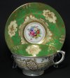 Crown Staffordshire Green Gilt Teacup