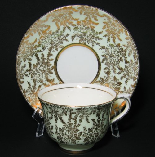 Colclough Green Gilt Bone China Tea Cup