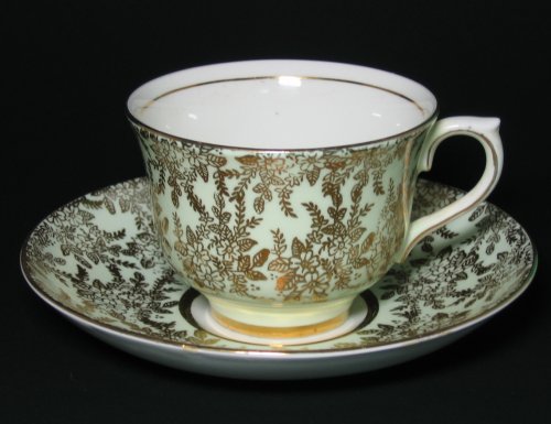 Vintage Colclough Green Gilt Bone China Tea Cup