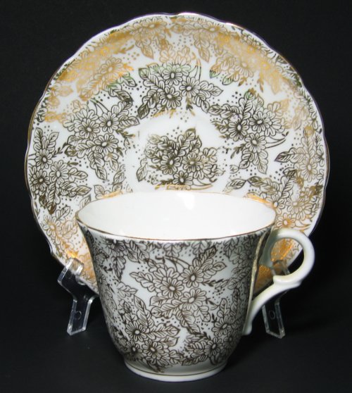 Colclough White Gilt Tea Cup and Saucer