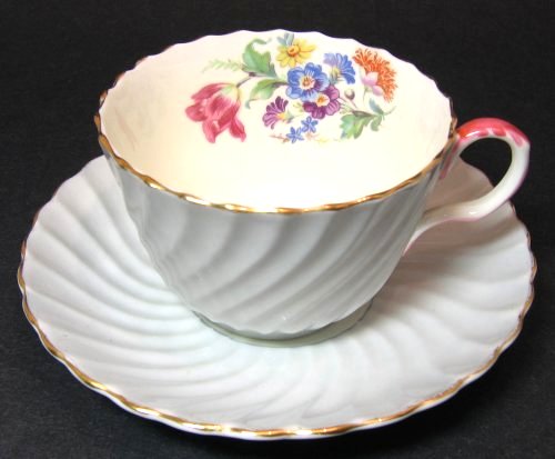 Aynsley Gray Floral Tea Cup