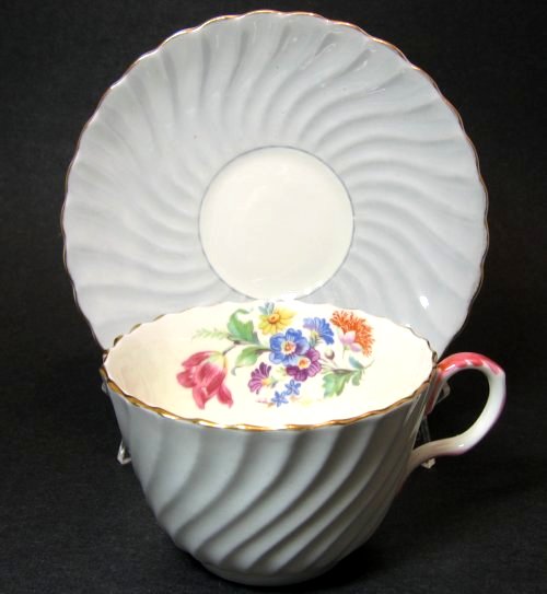 Vintage Aynsley Gray Floral Tea Cup