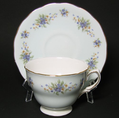 Colclough Teacup Pastel Blue Pansies Accent