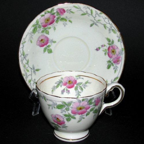 Delphine Deco Wild Rose Teacup and Saucer