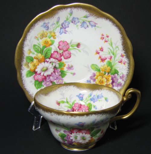 Vintage Foley Tea Cup and Saucer Floral Garden Bouquet