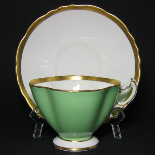 Hammersley Green Gilt Tea Cup and Saucer