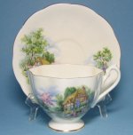 Queen Anne Country Cottage Teacup and Saucer