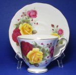 Queen Anne Yellow and Red Roses Teacup