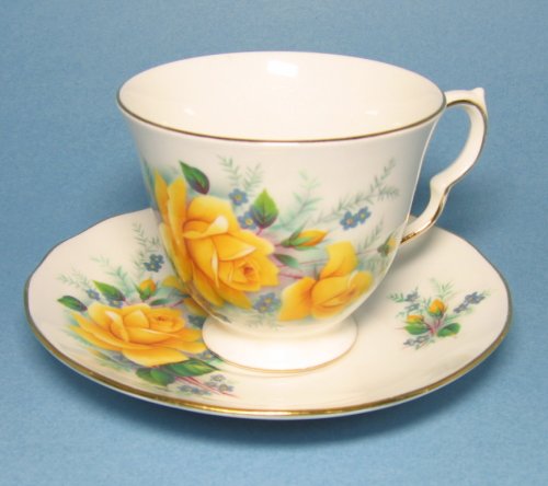 Vintage Queen Anne Bone China Tea Cup Yellow Roses