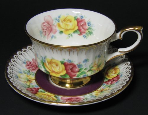 Vintage Rare Paragon Cliveden Purple Teacup and Saucer