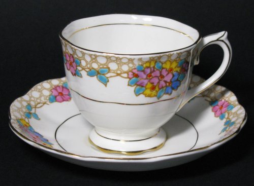 Vintage Royal Albert Crown China Deco Floral Tea Cup