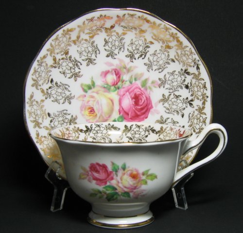 Royal Albert Gilt Floral Tea Cup and Saucer