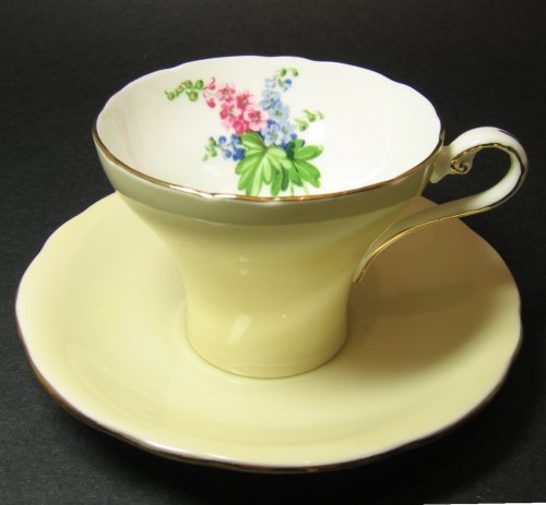 Yellow Aynsley Corset Tea Cup and Saucer