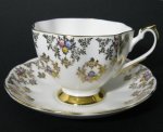 Queen Anne Gilt Floral Teacup