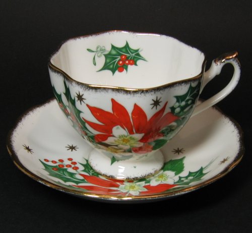 Queen Anne Noel Christmas Teacup and Saucer