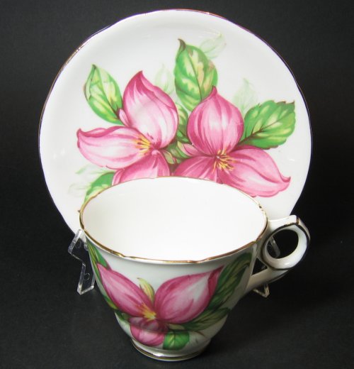 Royal Stafford Pink Trillium Teacup and Saucer