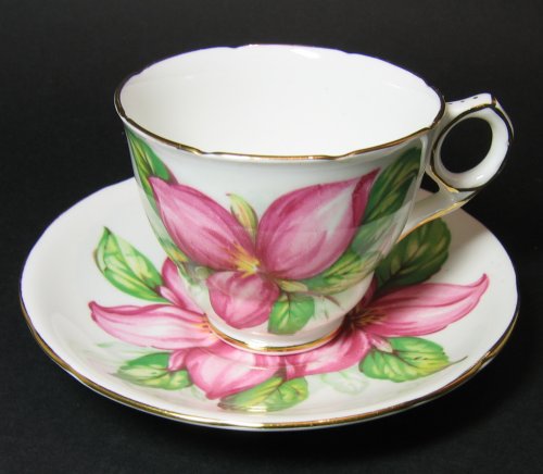 Pink Trillium Teacup and Saucer