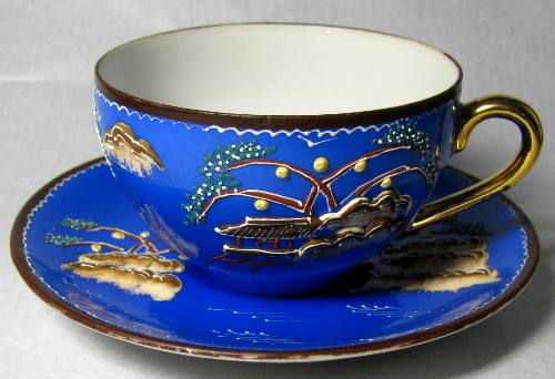 Blue Mud Mountain Japan Teacup and Saucer