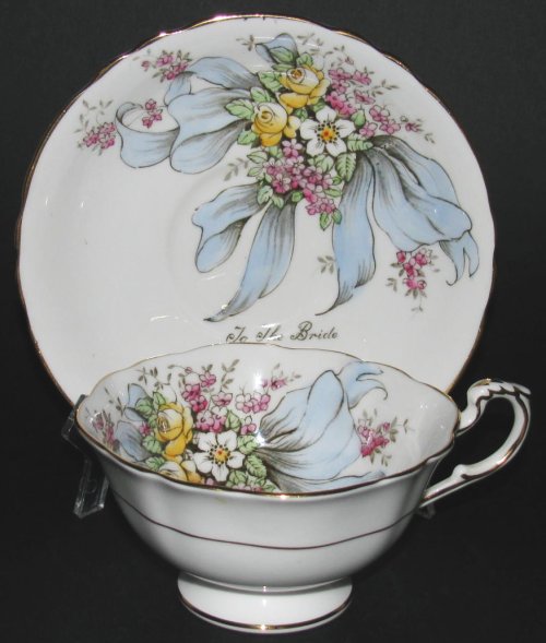 Vintage Paragon Teacup Floral Ribbon To The Bride