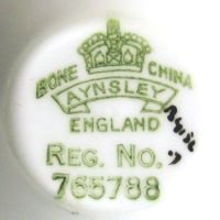 Bone China England Aynsley Reg No 765788