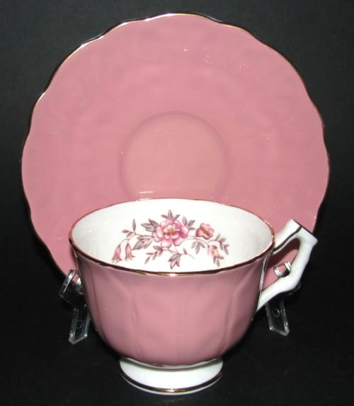 Aynsley Dusty Rose Floral Vintage Teacup and Saucer