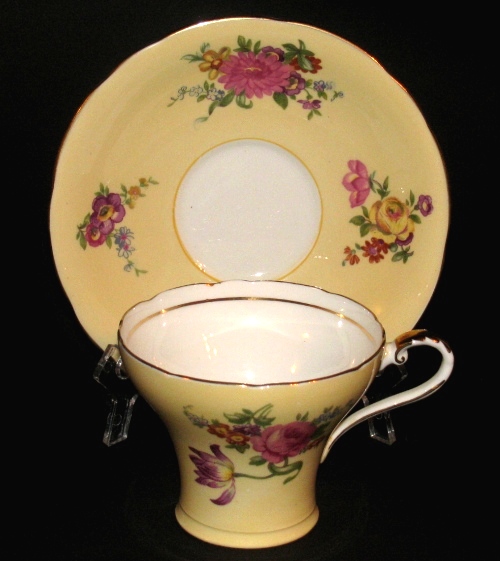 Aynsley Yellow Corset  Teacup and Saucer