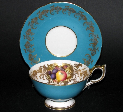 Aynsley Blue Orchard Gilt Teacup