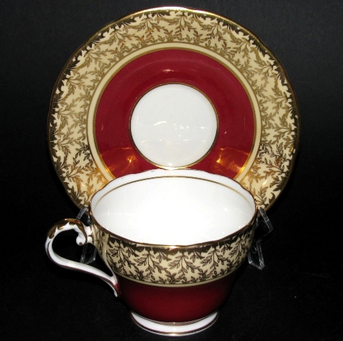 Aynsley Red Gilt Teacup and Saucer