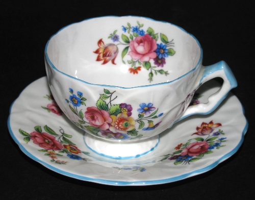 Aynsley Raised Relief Teacup and Saucer