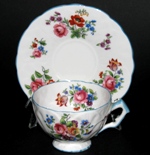 Aynsley Blue Trim Floral Teacup