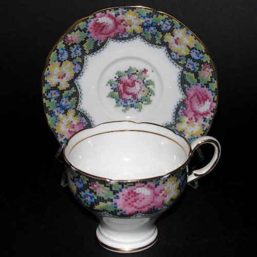 Paragon Gingham Rose Teacup and Saucer