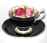 Royal Albert Black Teacup Red Roses