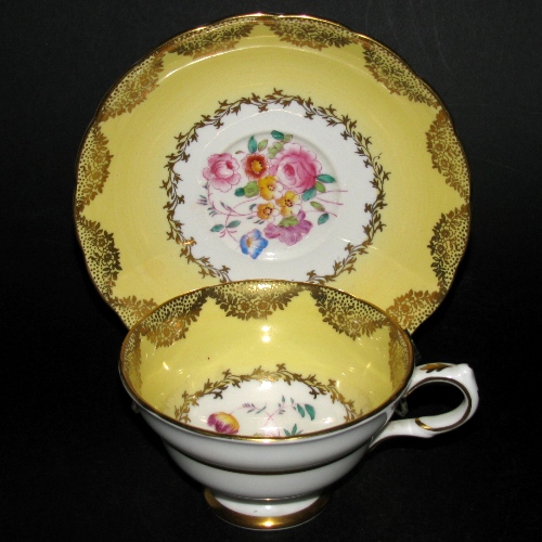 Grosvenor Yellow Floral Bouquet Teacup and Saucer