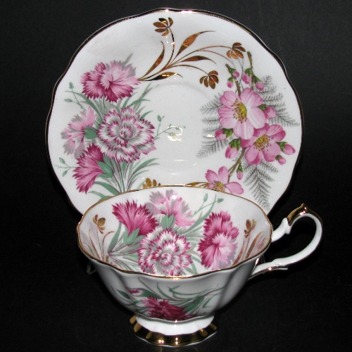 Queen Anne Pink Flowers Teacup and Saucer