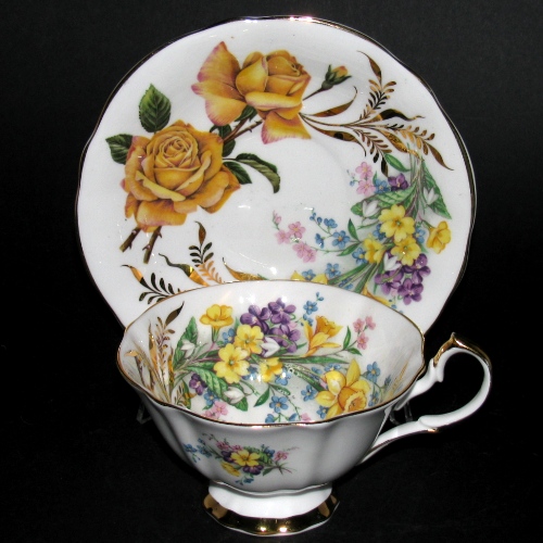 Queen Anne Yellow Roses Teacup