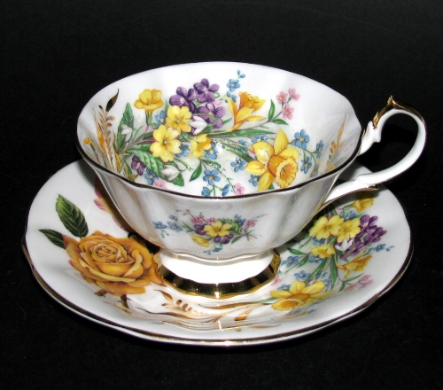  Yellow Roses Teacup and Saucer
