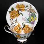 Yellow Roses Teacup Queen Anne