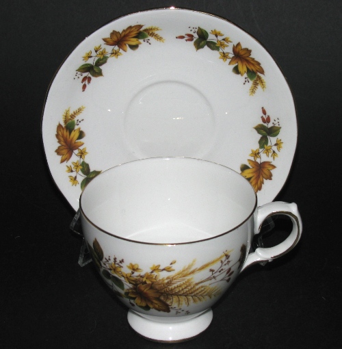 ueen Anne Brown Leaves Teacup