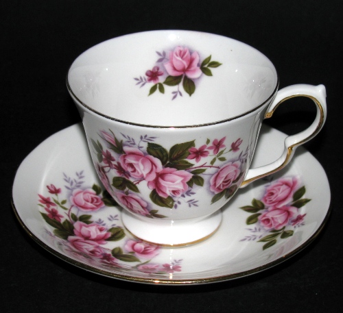 Queen Anne Pink Bouquet Teacup and Saucer
