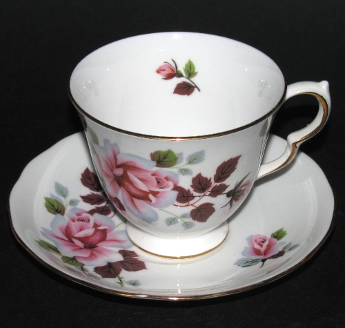 Queen Anne Pink Roses Teacup and Saucer